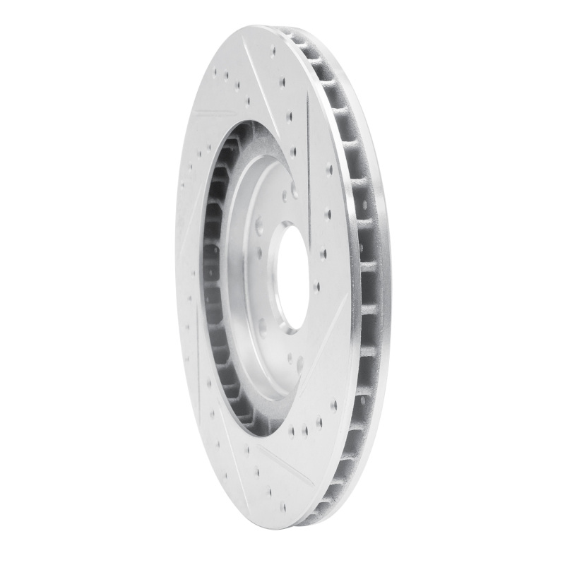 Acura NSX Brake Rotor (1) - Rear Left - R1 Concepts - Drilled & Slotted - Silver - `97-`05